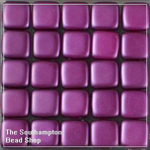 CzechMates Tile Bead 6mm-Pearl Coat-Purple Velvet